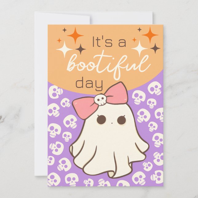 Cartão De Festividades É Um Dia Bootiful de Halloween (Frente)