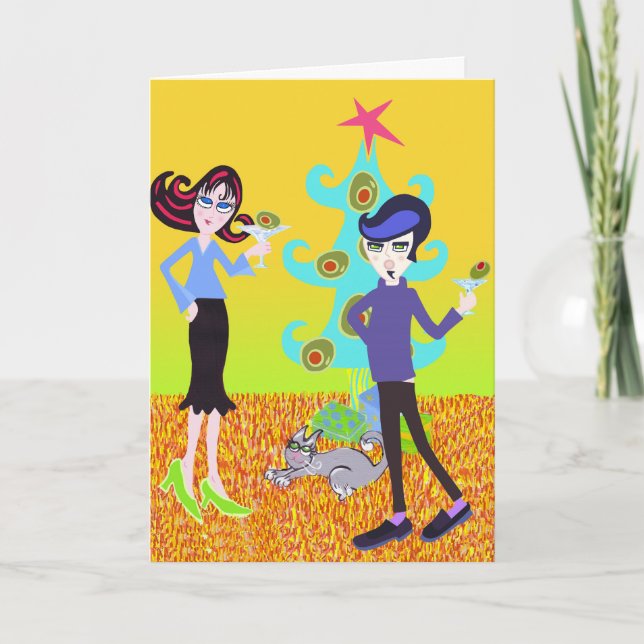 Cartão De Festividades É um Natal Martini (Frente)