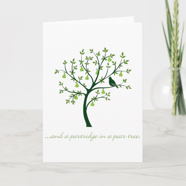 Cartão De Festividades E um perdiz numa árvore (Frente)