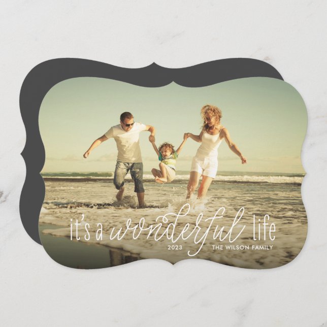 Cartão De Festividades É um roteiro maravilhoso de caligrafia (Frente/Verso)