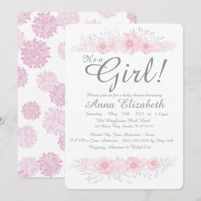 Cartão De Festividades é uma botânica floral simples chá de fraldas (Frente/Verso)