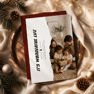 Cartão De Festividades É uma Vida Maravilhosa Família de Papel Rasgado Na