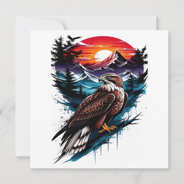 Cartão De Festividades Eagle in the mountain (Frente)