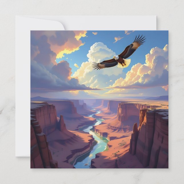 Cartão De Festividades Eagle Themed Keeping in Touch (Frente)