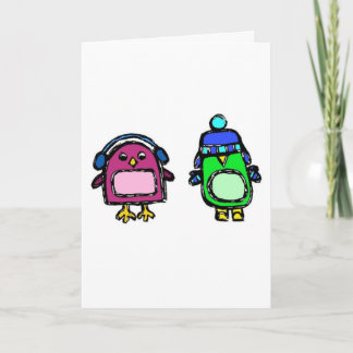 Cartão De Festividades Earmuffs and Mittens the Penguins Happy Holidays