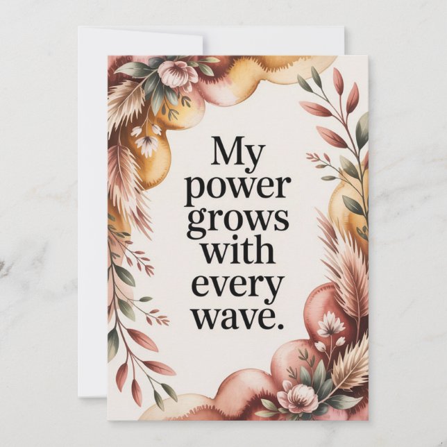 Cartão De Festividades Earthy Birth Wave Strength Quote (Frente)