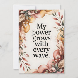 Cartão De Festividades Earthy Birth Wave Strength Quote