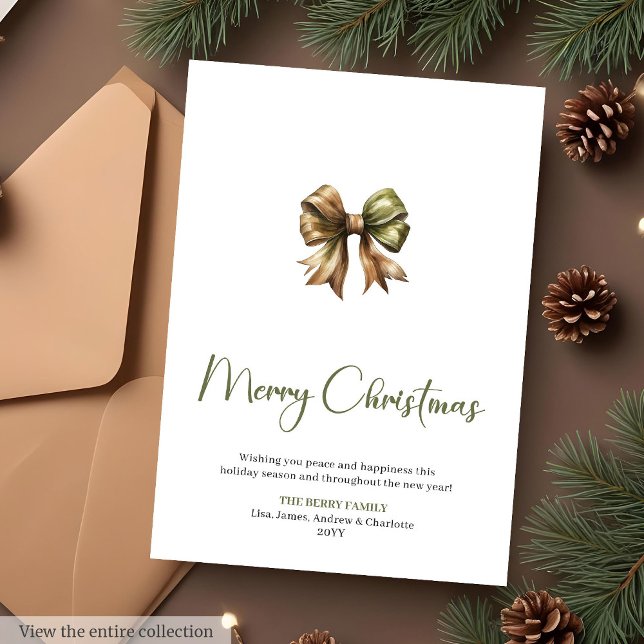 Cartão De Festividades Earthy Sage Terracotta Holiday Christmas Greeting  (Earthy Sage Terracotta Holiday Christmas Greeting Card

)
