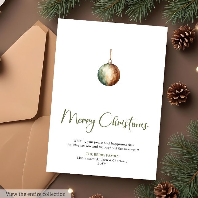 Cartão De Festividades Earthy Sage Terracotta Holiday Christmas Greeting  (Earthy Sage Terracotta Holiday Christmas Greeting Card

)