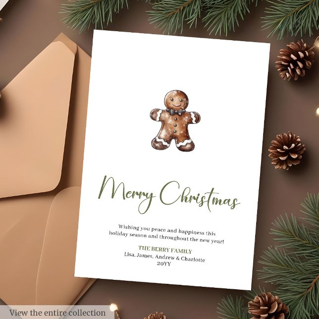 Cartão De Festividades Earthy Script Font Watercolor Christmas Greeting  (Earthy Script Font Watercolor Christmas Greeting Card

)