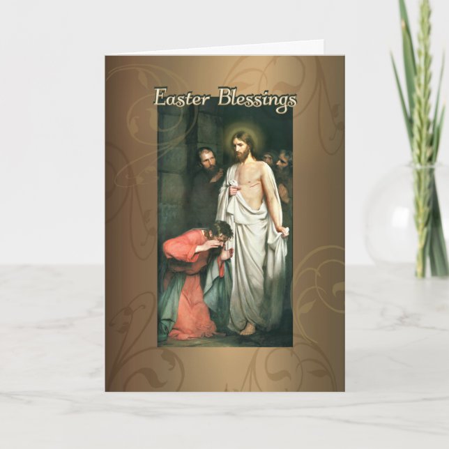 Cartão De Festividades Easter Blessings, Resurrection of Jesus by C.Bloch (Frente)
