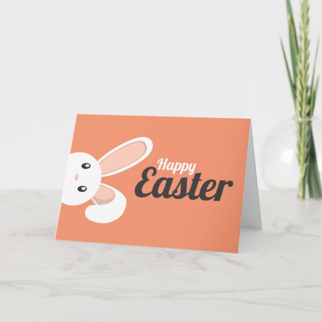 Cartão De Festividades Easter Bunny peeping (Frente)