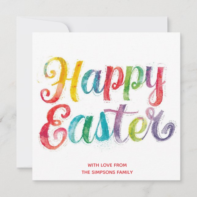 Cartão De Festividades Easter CarD Colorful spring  personalized Card (Frente)