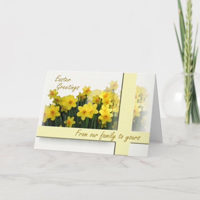 Cartão De Festividades Easter Card - From our family to yours (Frente)