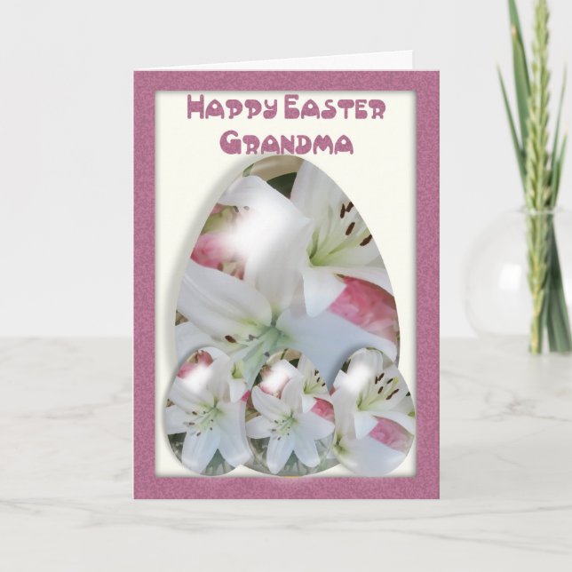 Cartão De Festividades Easter Card Grandma, will lillie Easter Eggs (Frente)