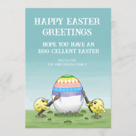 Cartão De Festividades Easter chickens' egg-cellent Easter Greetings