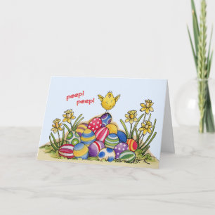 Cartão De Festividades Easter Chicks - Greeting Card