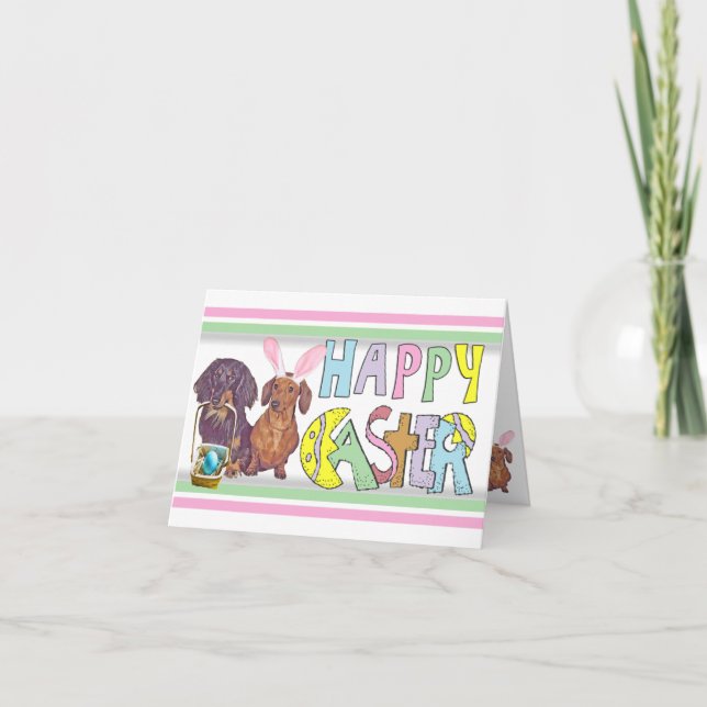 Cartão De Festividades Easter Dachshund (Frente)