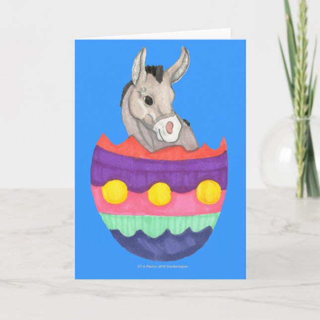 Cartão De Festividades Easter Egg Donkey Card (Frente)