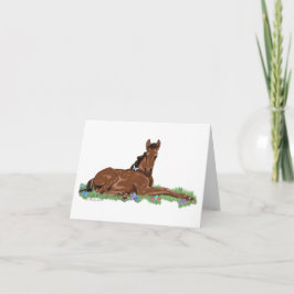 Cartão De Festividades Easter Egg Horse Foal and Butterfly