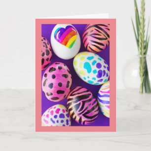 CARTÃO DE FESTIVIDADES EASTER EGGS AND "WISHES FOR A HAPPY EASTER" HOLIDA