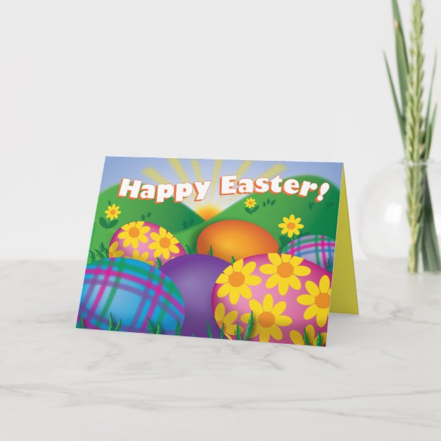 Cartão De Festividades Easter Eggs - Greeting Card (Frente)