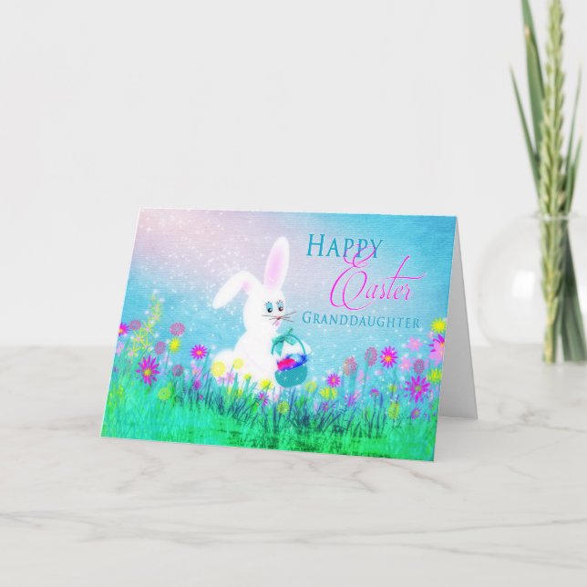 Cartão De Festividades Easter Greeting - Granddaughter - Easter Bunny (Frente)