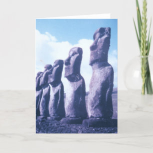 Cartão De Festividades Easter Island Statues