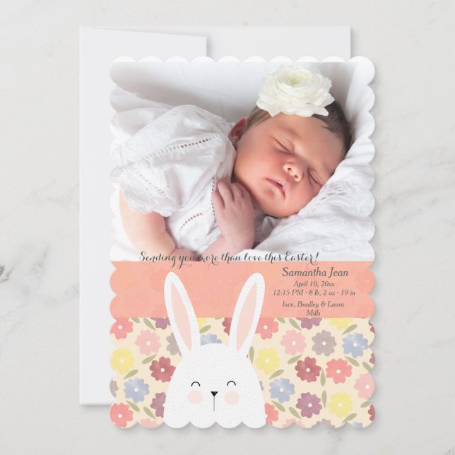 Cartão De Festividades Easter Medley Photo Birth Announcement (Frente)