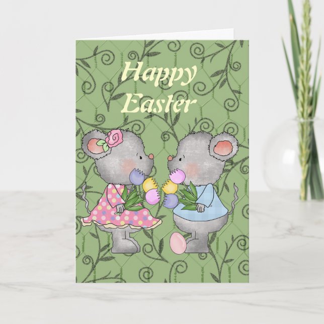 Cartão De Festividades Easter Mice card (Frente)