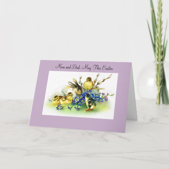 Cartão De Festividades Easter Mom And Dad (Frente)