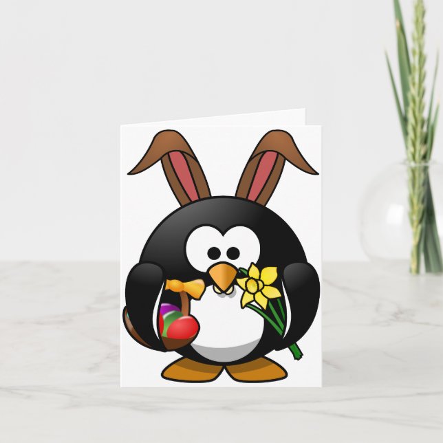 Cartão De Festividades Easter Penguin (Frente)