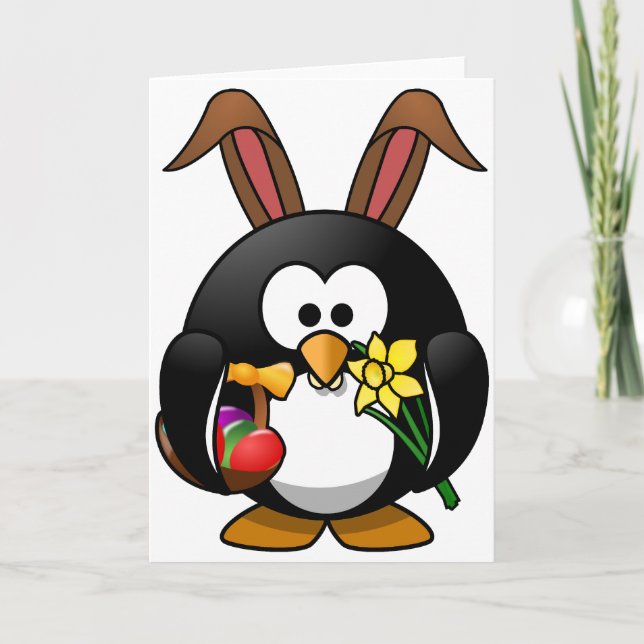 Cartão De Festividades Easter Penguin (Frente)