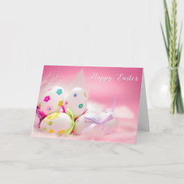 Cartão De Festividades Easter - "Pretty Eggs in Pink" - Customize
