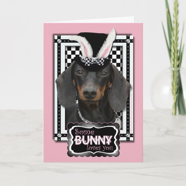 Cartão De Festividades Easter - Some Bunny Loves You - Dachshund (Frente)