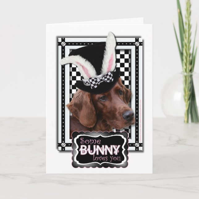 Cartão De Festividades Easter - Some Bunny Loves You - Irish Setter (Frente)