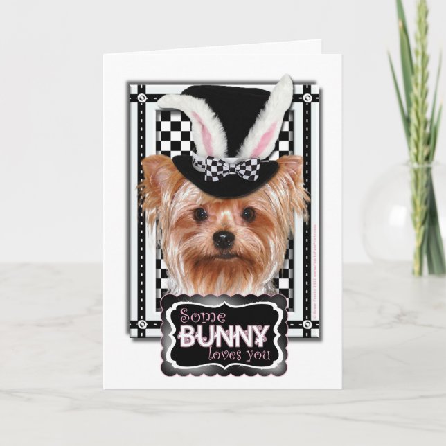 Cartão De Festividades Easter - Some Bunny Loves You - Yorkie (Frente)