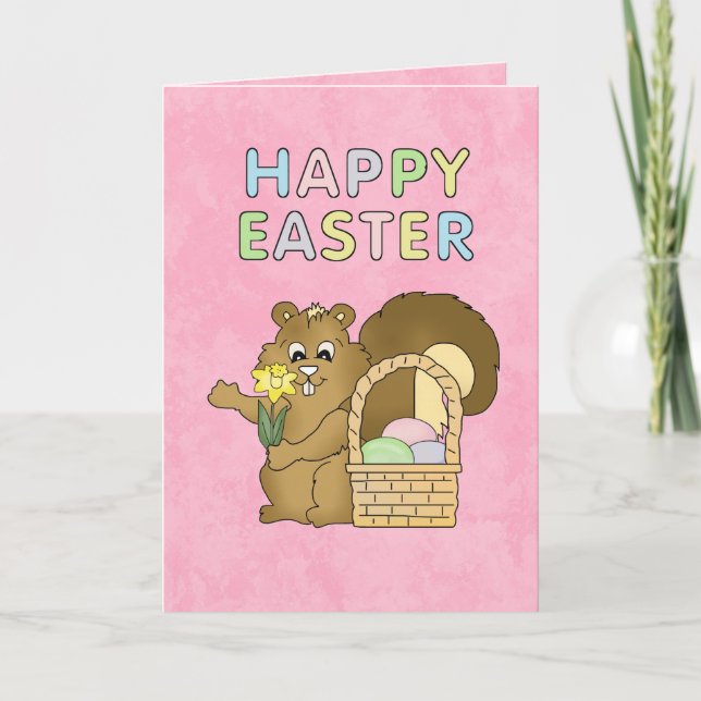 Cartão De Festividades Easter Squirrel card (Frente)