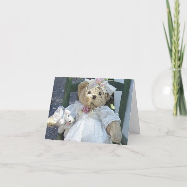 Cartão De Festividades Easter Teddy Bear children's Greeting Note Card (Frente)