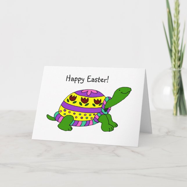 Cartão De Festividades Easter turtle card (Frente)