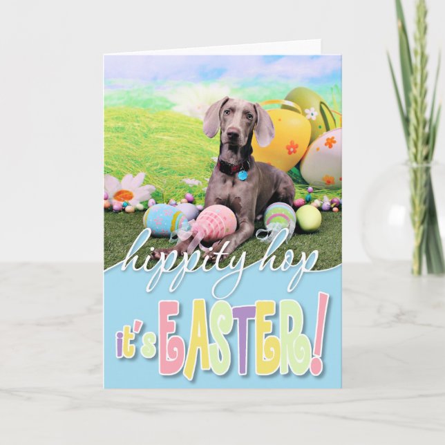 Cartão De Festividades Easter - Weimaraner - Ben (Frente)