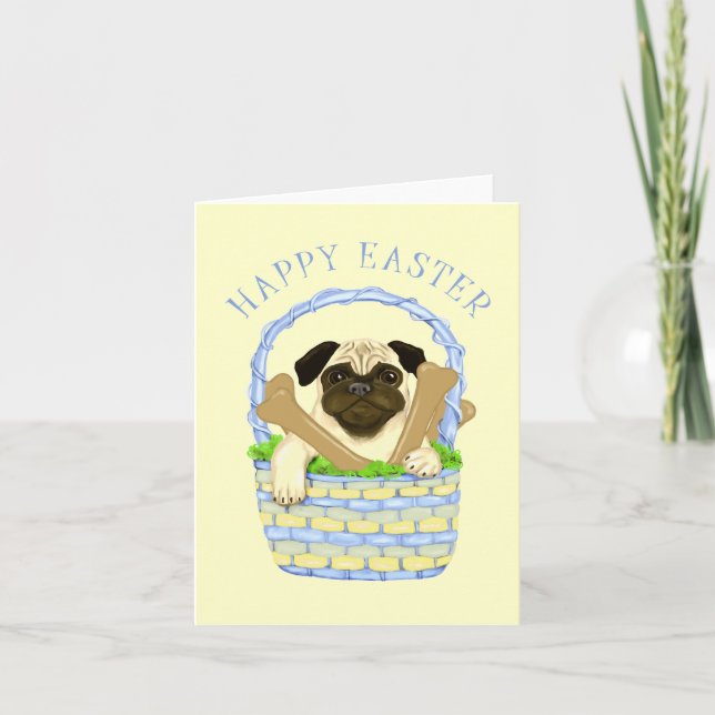 Cartão De Festividades easterpug (Frente)