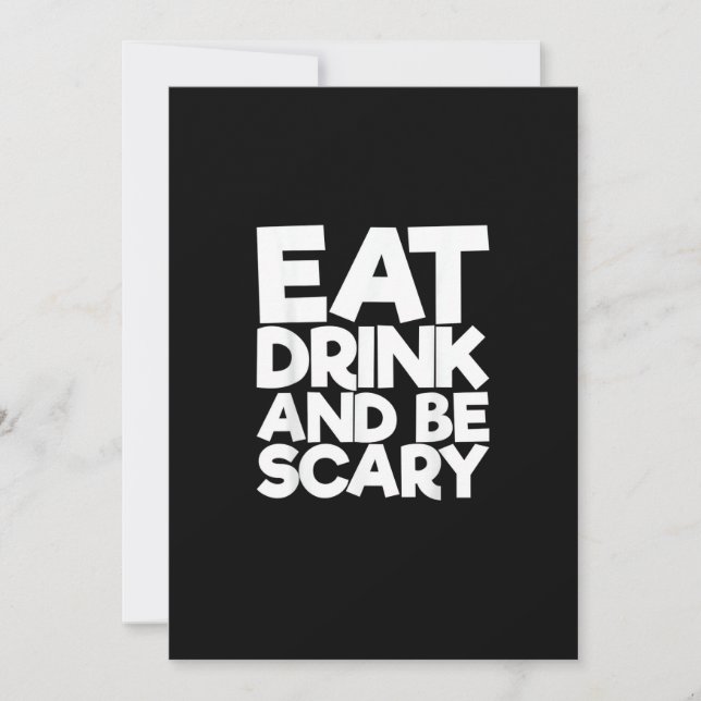 Cartão De Festividades Eat Drink And Be Scary Halloween Retro Classic (Frente)