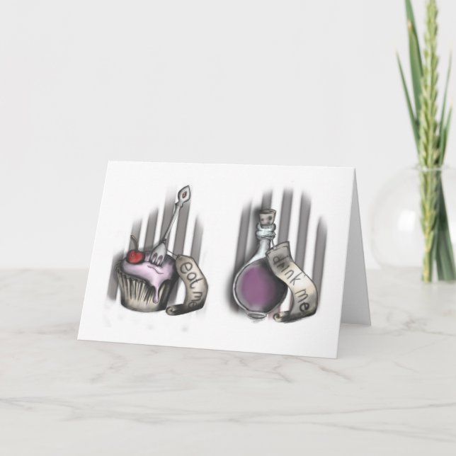 Cartão De Festividades Eat Me - Drink Me Card (Frente)