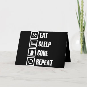 Cartão De Festividades Eat Sleep Code Repetir Engenheiro de Programação