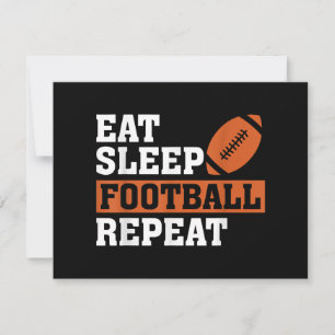 Cartão De Festividades Eat Sleep Futebol Repita Adorável Futebol Vi