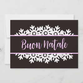 Cartão De Festividades Ébano Preto, Flocos de Neve Roxo Claro e Branco