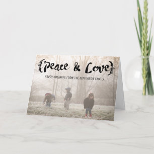 Cartão De Festividades Ebony Elegant - Foto de Feriado de Paz e Amor Dese