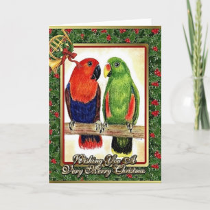 Cartão De Festividades Eclectus Parrots Christmas Card