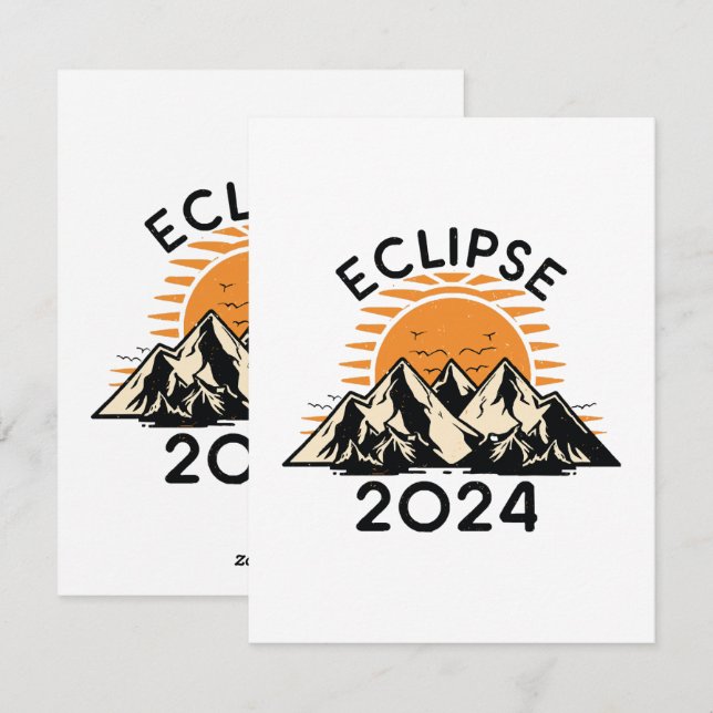 Cartão De Festividades Eclipse Solar Total 2024 (Frente/Verso)